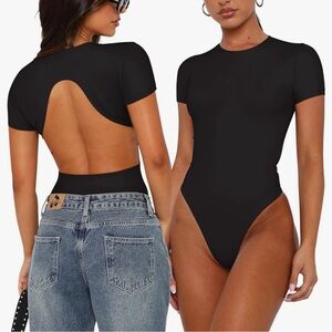 NWT Reoria Black Bodysuit